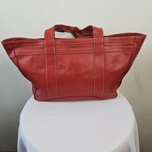 Les Copains Leather Red Shoulder Bag Made in Italy